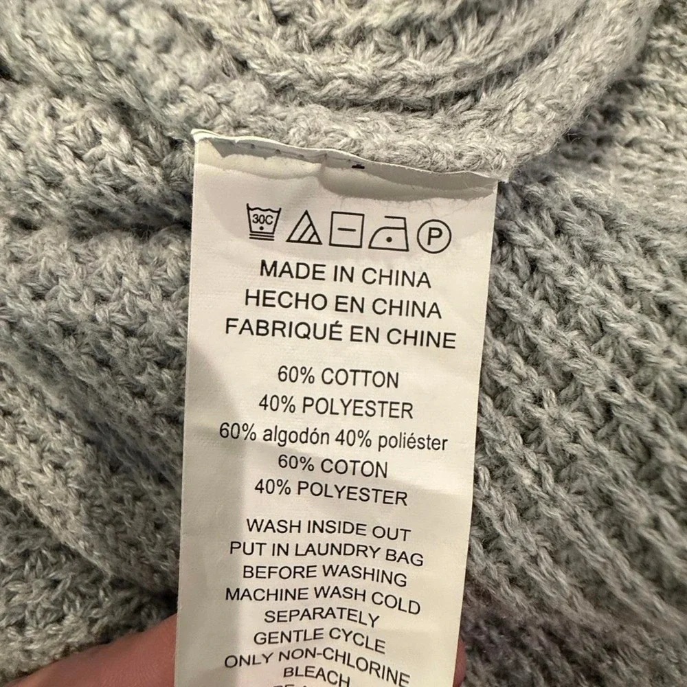 Michael Kors Gray Chunky Knit Cowl Neck Sweater Size Small